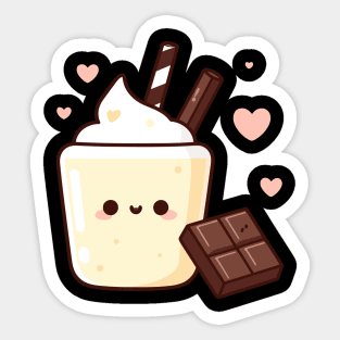 Kawaii Vanilla Milkshake and Chocolate | Kawaii Lover Design | Cute Food Sticker